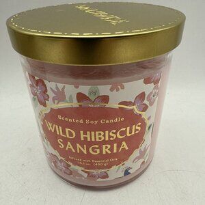 OpalHouse Wild Hibiscus Sangria Soy Candle Infused Essential Oil 15 Oz